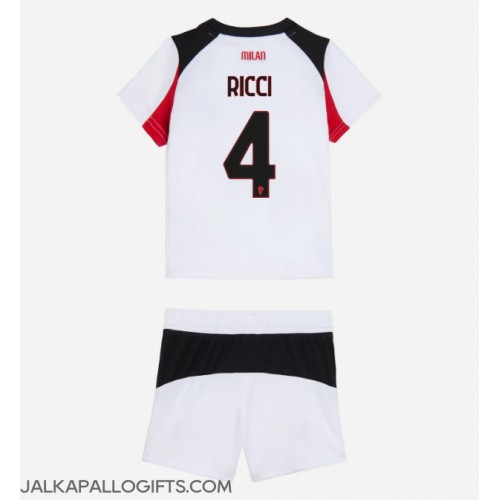 AC Milan Samuele Ricci #4 Vieras Peliasu Lasten 2025-26 Lyhythihainen (+ Lyhyet housut)